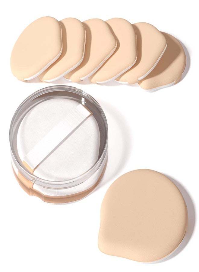 MOHOPE 8Pcs Air Cushion Makeup Puffs for Foundation with Portable Box, No Latex Blending Sponge for Liquid, Cream, Foundation and Powder, Teardrop Powder Puff, Honey Beige - Image 1